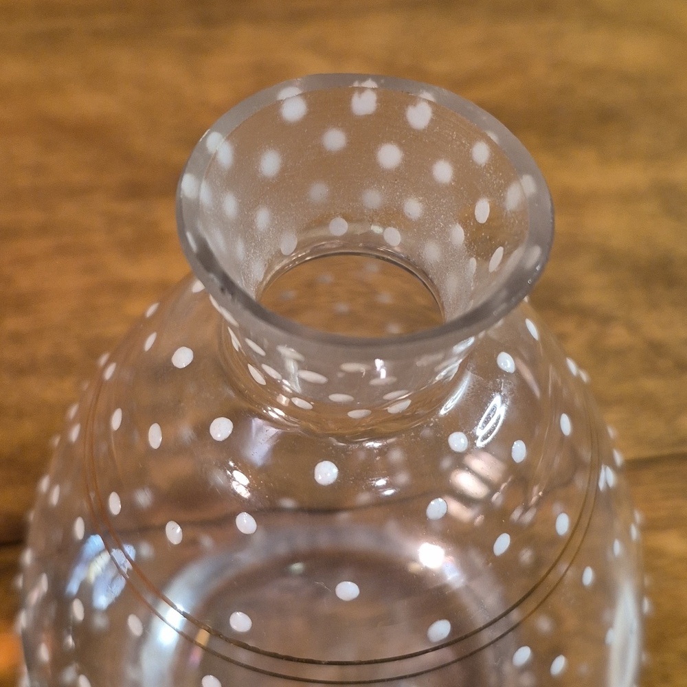 VINTAGE Unique Art Deco Clear Glass Polka Dot Decanter With Matching Stopper - Picture 6 of 16